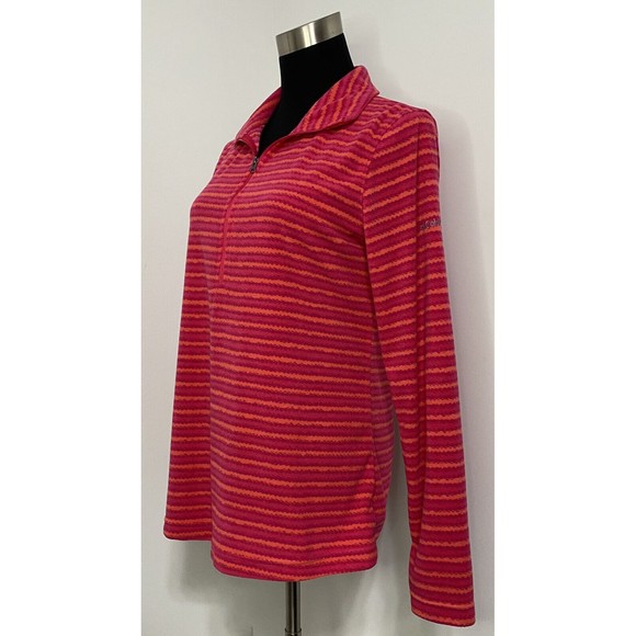 Columbia Fleece Pullover Women's M Pink Orange Lightweight Jacket - Picture 2 of 7